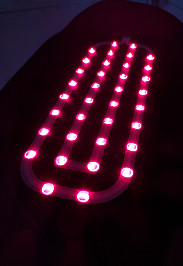 Red light therapy on textile
